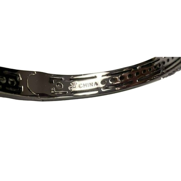 Joan Boyce Hinged Bracelets Set Of 2 With Sparkling Purple Rhinestone - Elegant - Picture 5 of 6